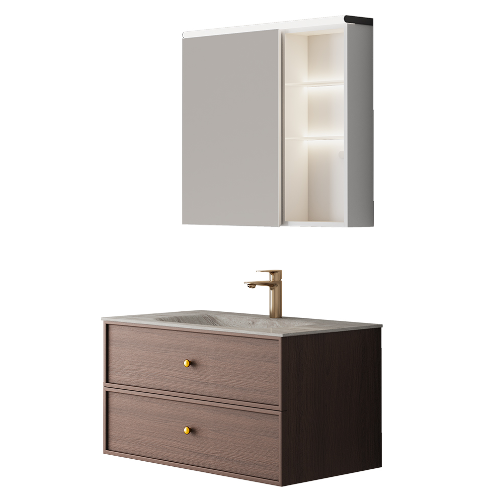 BC6302-090热弯岩板款 生态实木茄子视频黄污柜