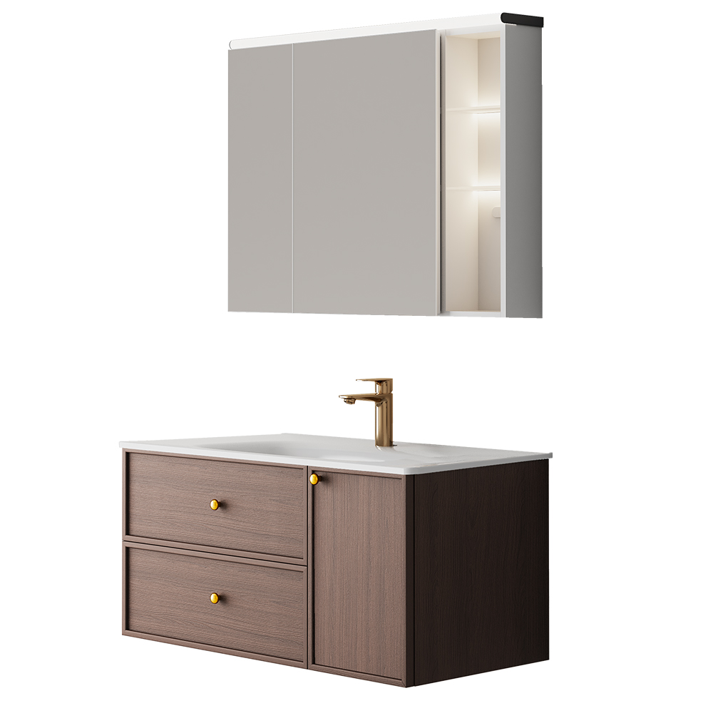 BC6302-100陶瓷盆款 生态实木茄子视频黄污柜