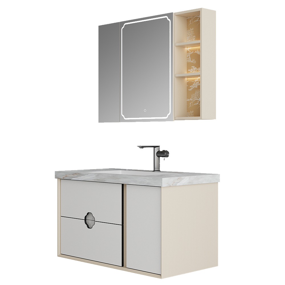 BC6303-100岩板款 生态实木茄子视频黄污柜