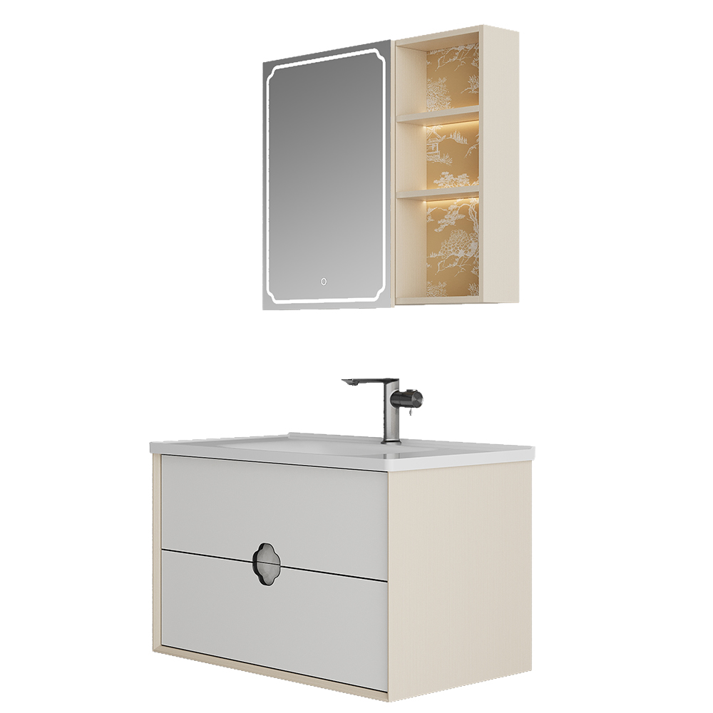 BC6303-090陶瓷盆款 生态实木茄子视频黄污柜