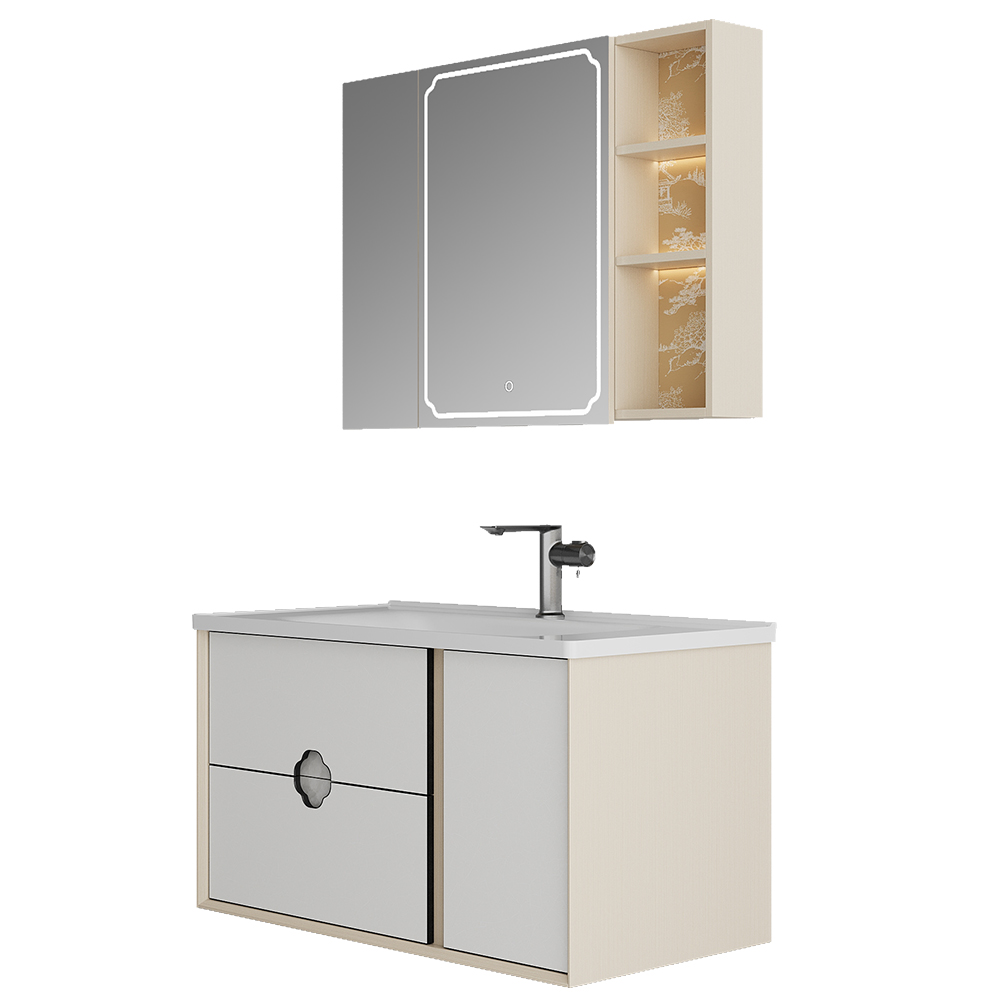 BC6303-100陶瓷盆款 生态实木茄子视频黄污柜